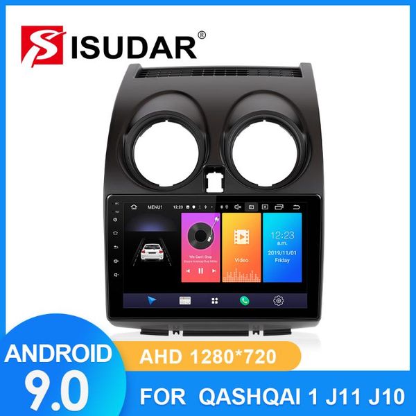 

isudar car radio for qashqai 1 j10 2006-2013 2 din android 9 autoradio multimedia gps dvr ahd camera 2gb rom 32gb usb car dvd