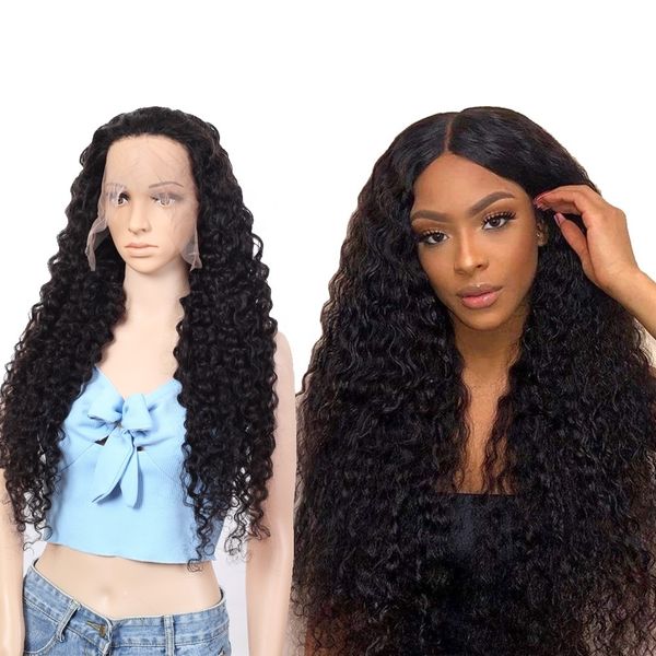 

150 180 250 density human wigs for black women brazilian virgin hd lace front wig with baby hair,water wave, Golden;white