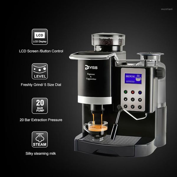 

express barista coffee machine maker with conical grinder milk warmer for making espresso latte cappuccino americano1