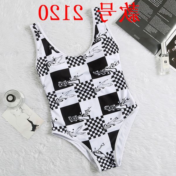 

open back plaid print new beach bikini swimsuit