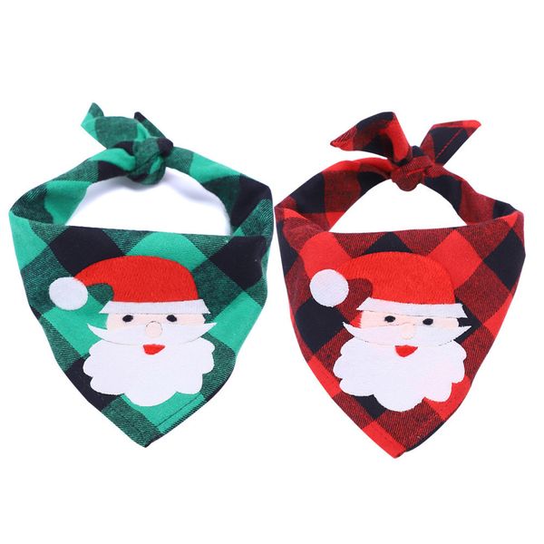 Cão de Natal Bandana Elk Impresso Pet Decoração Lavável Lenço Handkerchiefs Bibs Pet Acessórios Saliva Toalha Pet Collar Guardanapo Atacado