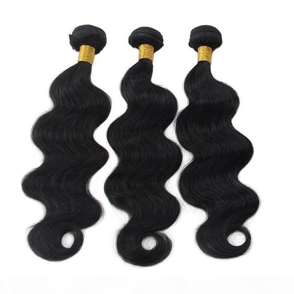 

nami hair brazilian straight hair weaves body wave deep wave 3 bundles 100% human hair extensions natural color, Black