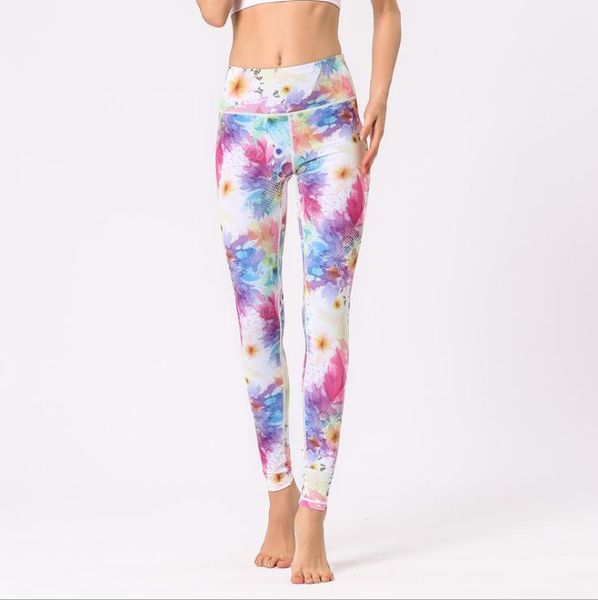

yoga outfits women printing pants gym leggings elastic slim running push up workout pants1, White;red