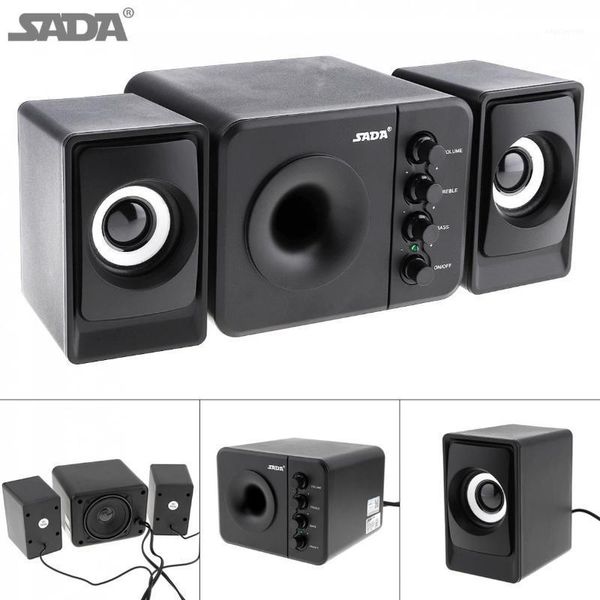 

sada d-205 portable 3w usb 2.0 computer subwoofer combination speakers with 3.5mm audio plug for desklappc smartphone1