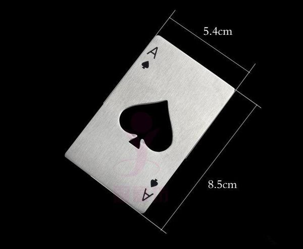 

a bottle opener spades steel stainless beer poker card shape bar tool wallet easy to carry silver color dhl free