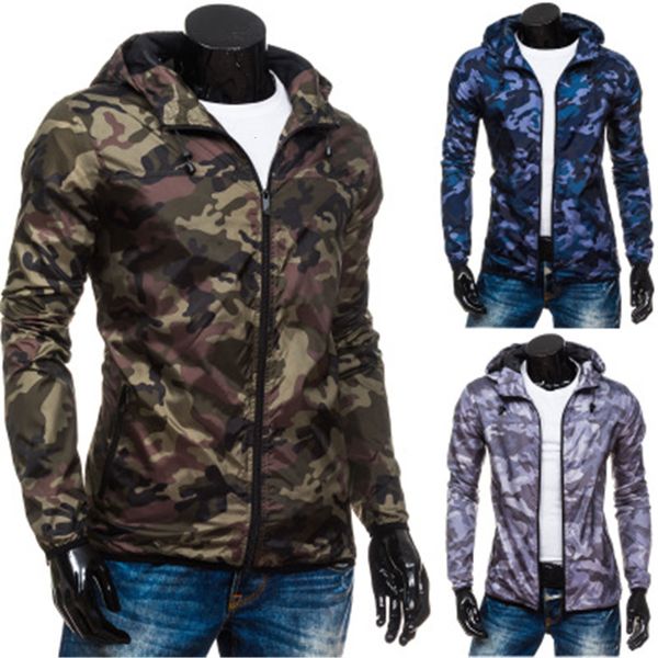 

new autumn men's camouflage jackets male coats camo bomber jacket mens brand clothing outwear windbreakers hooded, Black;brown