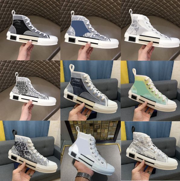 

2021 new limited oblique printed canvas shoes fashion versatile high shoes with original packaging shoe box size 35-45