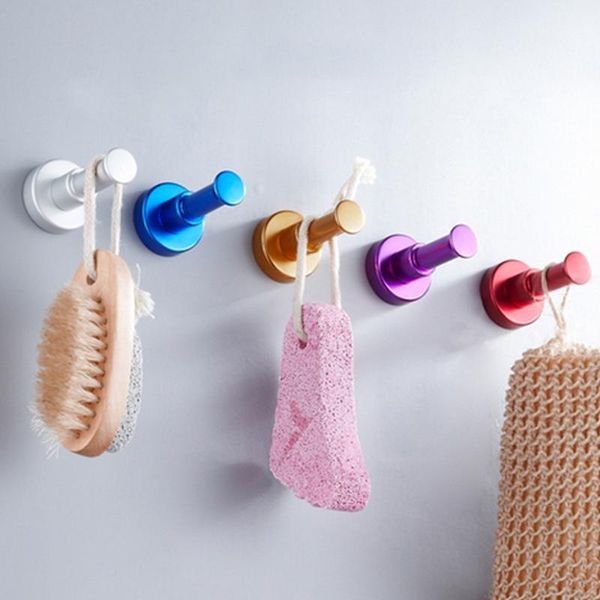 

practical 7 colors space aluminum multi-color diy towel wall hook nail bathroom kitchen clothes key hat rack bag hanger holder1