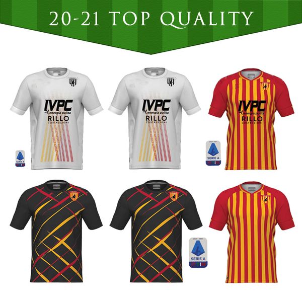 

size s-2xl 20 21 benevento calcio soccer jerseys lapadula viola glik caprari i.falque ionita football uniforms shirts, Black;yellow