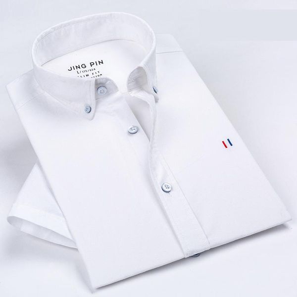 

shirts summer short men sleeve slim fit oxford business formal casual shirt breathable cool work holiday daily life easy care, White;black