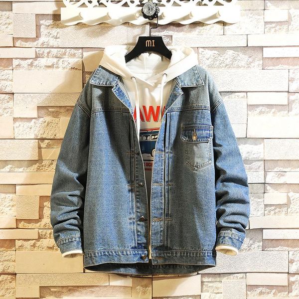 

сплошная повседневная стройная мужская джинсовая куртка плюс размер 5xl буквы вышивка бомбардировщик мужчина высококачественный ковбой мужск, Black;brown