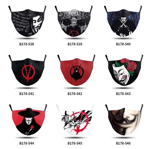 

2021 anime game v word killer vendetta the same mask summer thin, dustproof, breathable and washable fashion