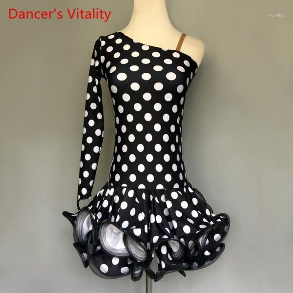 

custom made latin dance dress 2018 dance competition clothes single shoulder fishtail dresses women girls performance costume1, Black;red
