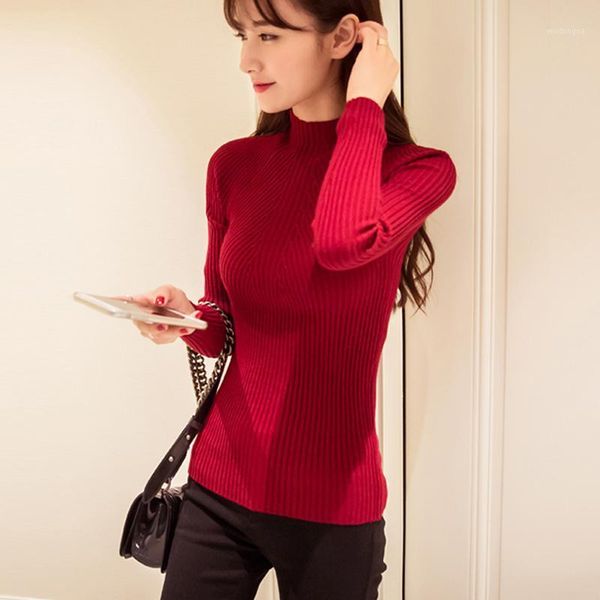 

fashion 2020 autumn and winter women's sweater slim-fit bottoming shirt inside long-sleeve turtleneck pullover women's clothing1, White;black