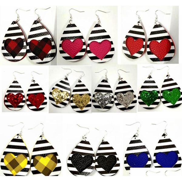 

valentines day earrings heart sequins teardrop leather earrings faux leather water d sqcbaf queen66, Silver