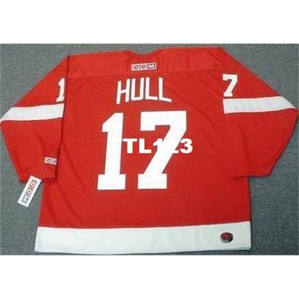 

men #17 brett hull detroit red wings 2002 ccm away hockey jersey or custom any name or number retro jersey, Black