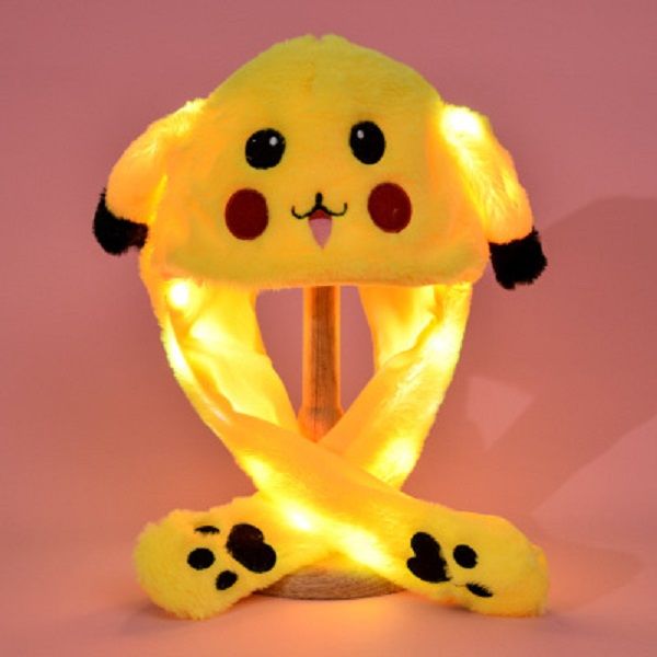 

glowing bunny hat ear bunny hat net red cute plush toy warm hat for kids