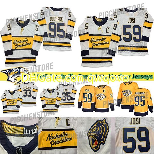 

nashville predators jersey 95 matt duchene 59 roman josi 92 ryan johansen 9 filip forsberg 35 pekka rinne hockey jerseys, Black;red