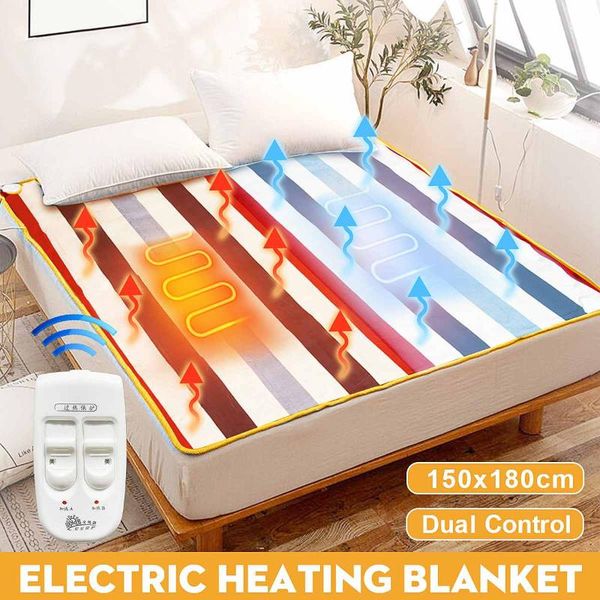 

150x180cm 220v home electric blanket heater double body warmer heated blanket thermostat electric heating bed warmer pad