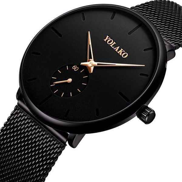 

2020 fashion business quartz watches for men casual gold mesh steel band ultra-thin wrist watch male clock relogio masculino, Silver
