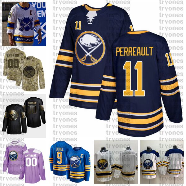 

2021 reverse retro customize #11 gilbert perreault buffalo sabres jerseys golden edition camo veterans day fights cancer hockey jersey, Black;red