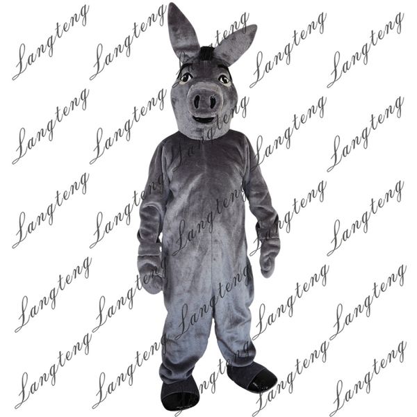 

2018 new grey donkey mascot costumes for adults circus christmas halloween outfit fancy dress suit 11, Red;yellow
