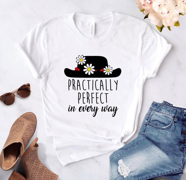 

практически идеально совершенствуется во всех отношениях женщин футболка хлопок повседневная смешная футболка леди юн девушка топ тройник па, White