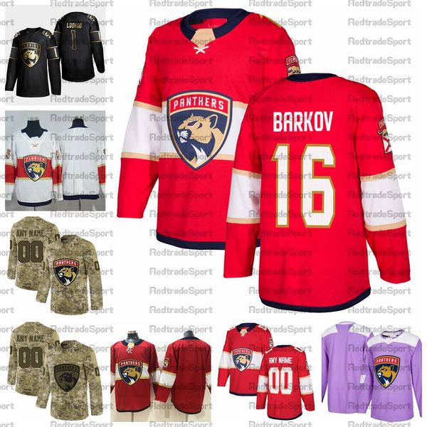 

2021 customize 16 aleksander barkov florida panthers jerseys golden edition camo veterans day fights cancer custom stitched hockey jerseys, Black;red