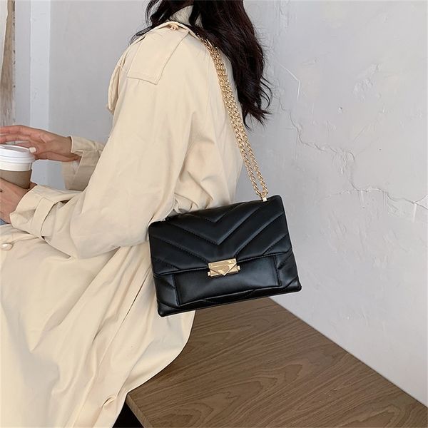 

fashion chains square women shoulder bags designer crossbody bag luxury pu leather lady messenger bag female small flap purses