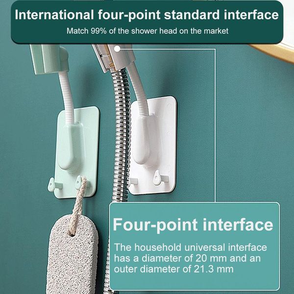 

self adhesive shower head bracket 360 degrees rotate adjustable handheld showerhead holder 2 hooks stand wall mount h bbykpc