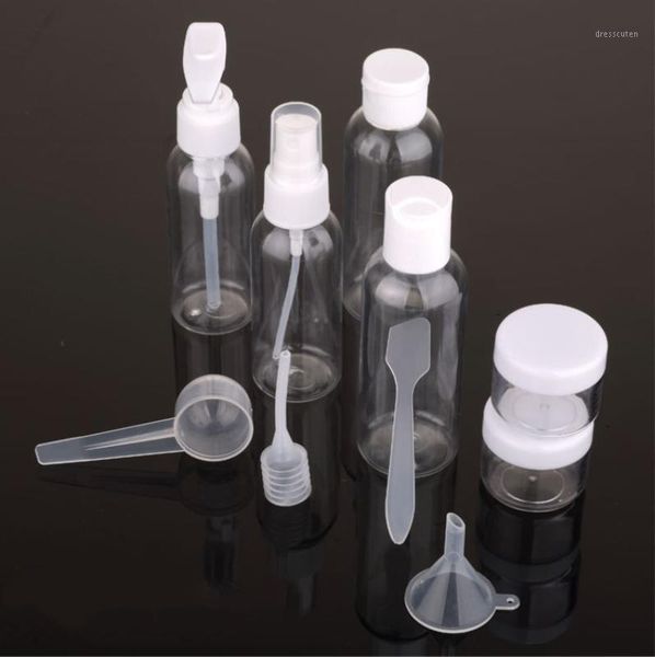 

professional portable transparent travel cosmetic bottle points bottling six sets plastic material 100% new and