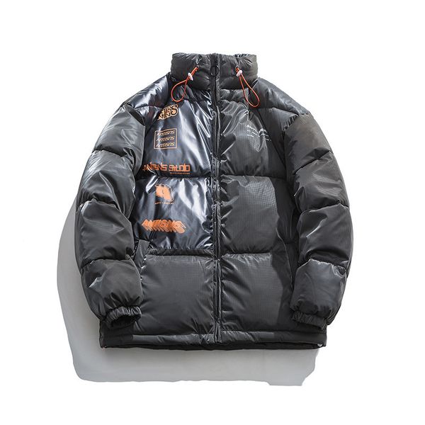 

2020 winter standing-collar cotton-padded clothes japanese original ins fashion new national trend pattern print casual men's street fa
