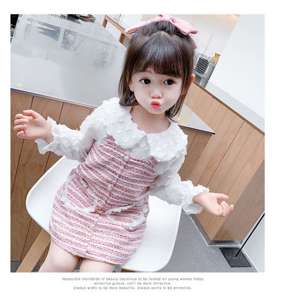 

fragrance baby's 2020 new princs girl's autumn foreign sle drs net red little girl skirt suit zlst, Red;yellow