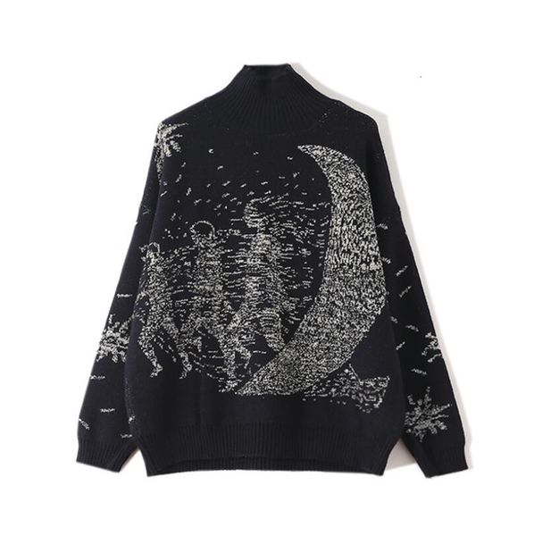 

high female turtlenecks 2021 thick runway design oversized casual jumper plus size p2048 3pf9, White;black