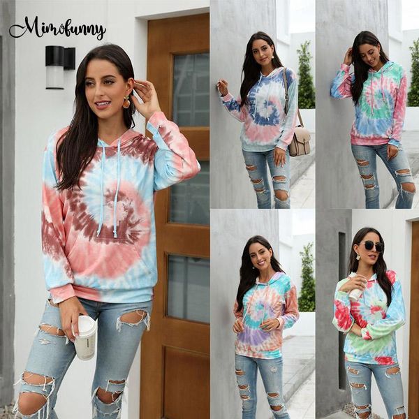 

women's hoodies & sweatshirts mimofunny oversized for women tie dye sweatshirt fashion flower print pullover long sleeve clothes hoodie, Black