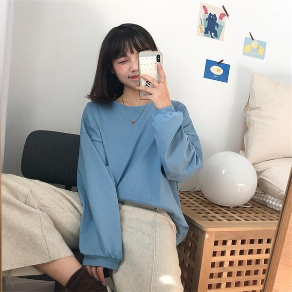 

women's t-shirts japanese kawaii ulzzang casual loose lazy long sleeve t-shirt female korean harajuku clothes for women1, White
