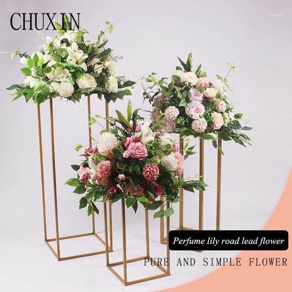 

decorative flowers & wreaths 40cm wedding road lead flower ball perfume lily artificial silk scene layout window t station party decoration1