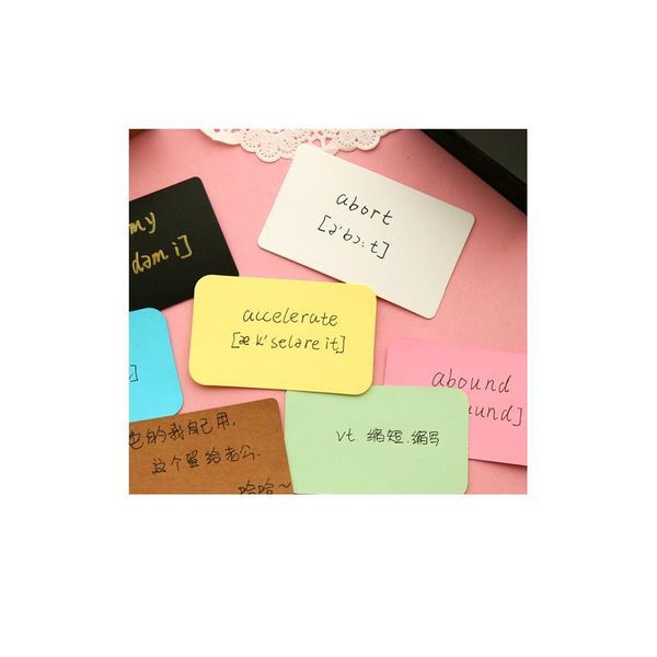 

100pcs/box cowhide color word card new blank kraft paper ten choices handwritten card 100pcs/box sqcoli