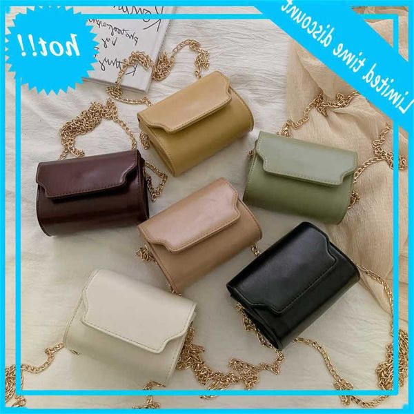 

vintage pure color fashion pu leather women crossbody handbag messenger bags solid chain shoulder mini purse
