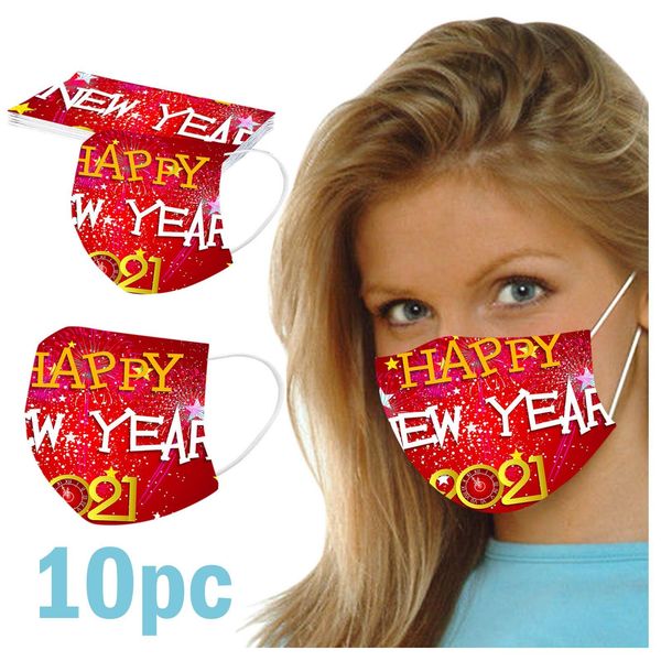 

10pcs disposable face mask christmas mask headband bandana mouth caps mascarillas desechables masque jetable navidad maske jlltwb, Black