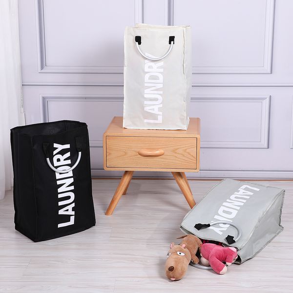 

new dirty clothes storage hamper foldable oxford cloth laundry waterproof basket in the bathroom q1203