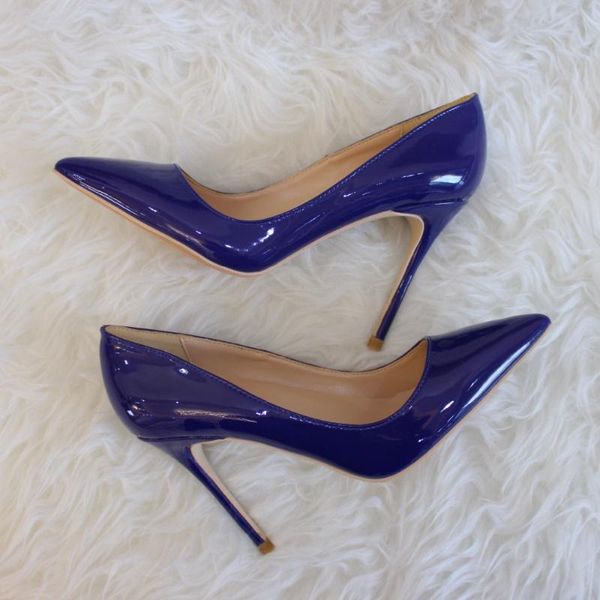 

fashion women pumps royal blue patent leather platform high heels shoes boots 12cm 10cm 8cm real leather stiletto, Black