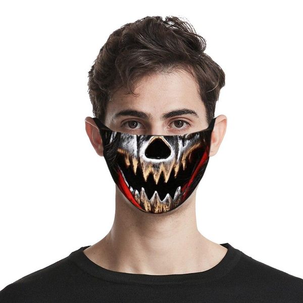 

halloween funny smiling clown mouth mask scary lips digital print replaceable filter reusable adjustable face cover wmttkk