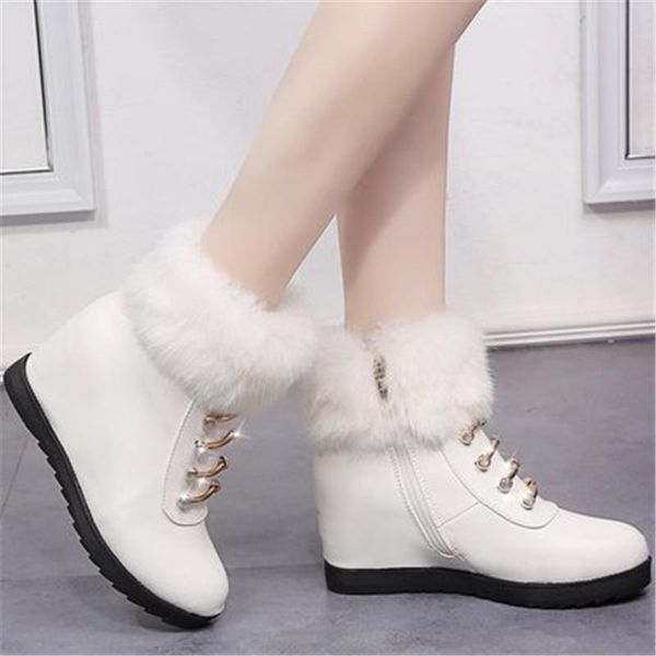 

winter fashion snow boots women shoes cotton boots female warm plus velvet sneakers women ankle with thick fur botas mujer, Black