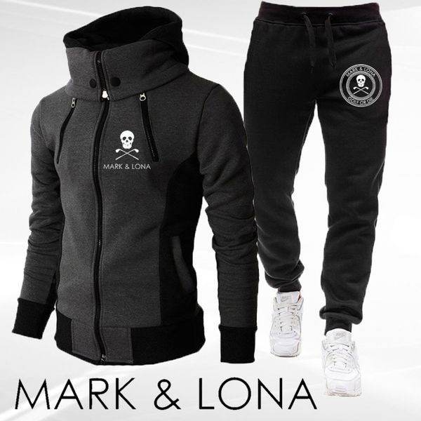 

sportswear with men's , hoodie high neck trousers, two-piece running leisure suit, autumn and winter fashion, Gray