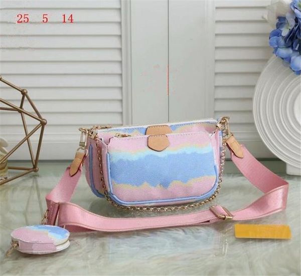

women leather cross body bag handbags multi pochette accessoires purses card holder mini wallet 3pcs set lady shoulder bags 30