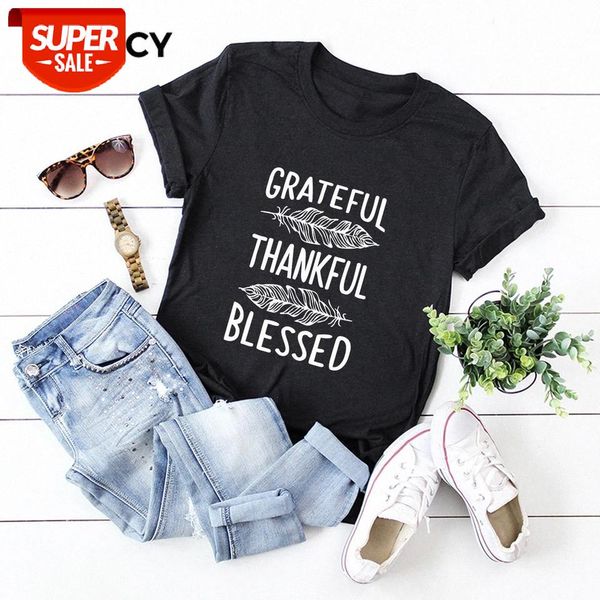 

jfuncy women's thankful letter print t-shirt s-5xl kawaii harajuku female shirts clothes women cotton t shirt camiseta mujer #m33r, White