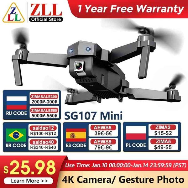 

zll sg107 mini drone 4k wifi fpv single camera profesional dual optical flow 50x time zoom quadcopter rc dron
