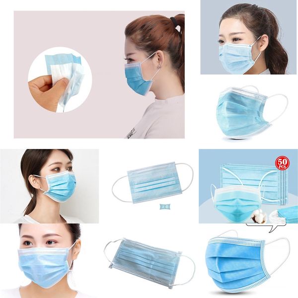 

masks earloop 5 20 protection 10 factory 1 anti breathable 3 layer dust mask protective face mouth# bbn0