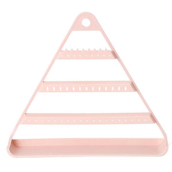 

necklace rack display stand solid triangle shape gift orderly home earring holder decoration hanging plastic jewelry organizer, Pink;blue